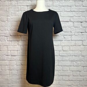 Old Navy Women's XS Black Ponte Shift Dress Short Sleeve Workcore Chiccore